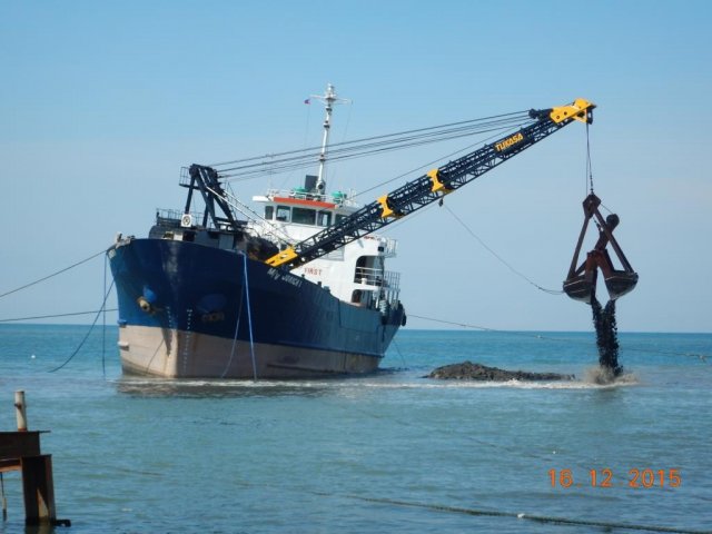 Dredging Works using Grab Dredger
